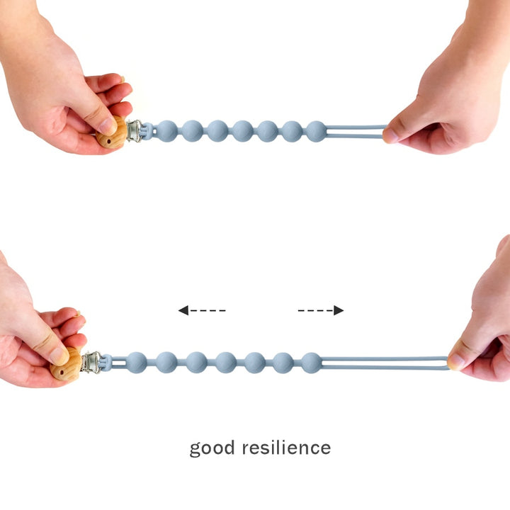 Personalized Pacifier Clip – Silicone & Wood