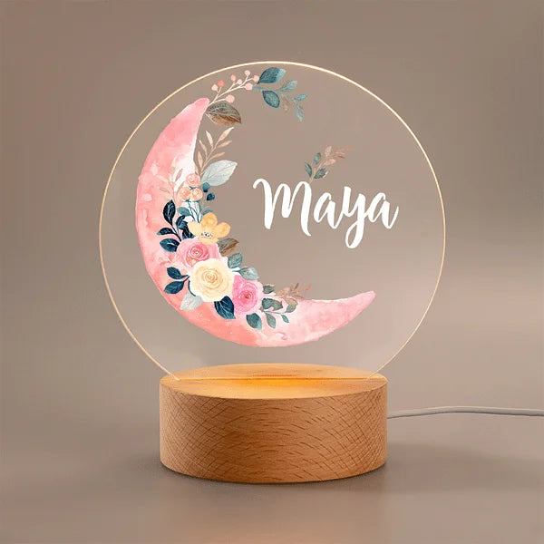 Personalized Moon Floral Room Decor