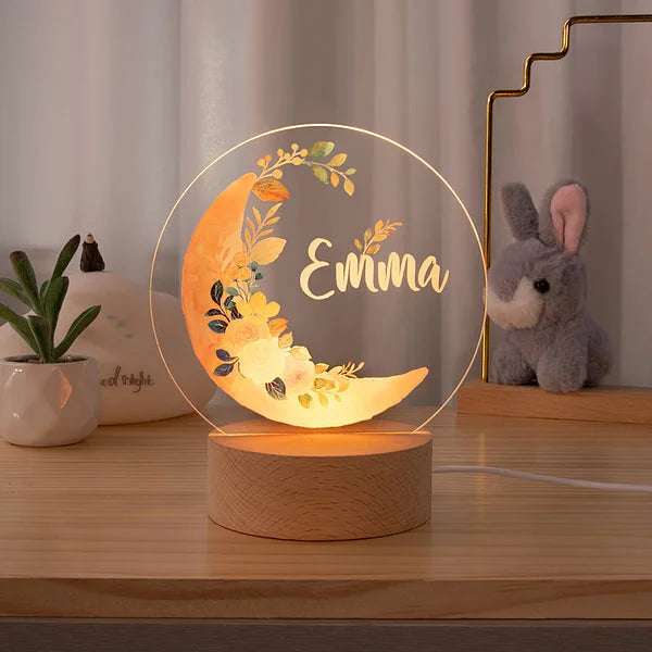 Personalized Moon Floral Room Decor