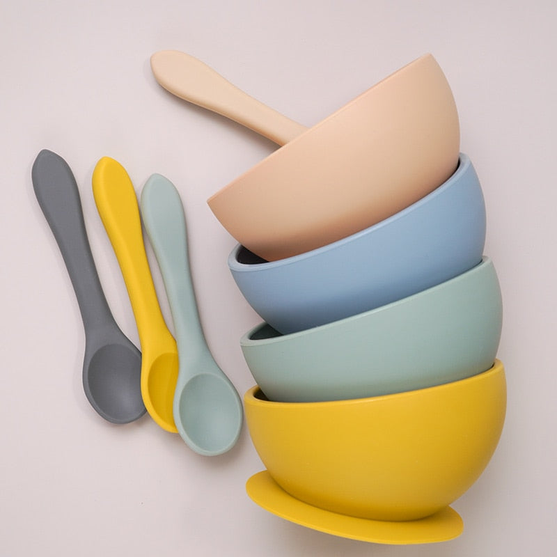 Silcione Bowl + Spoon Set