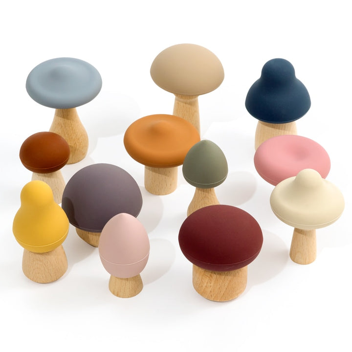 Set of 12 Silicone Cute Mushrooms