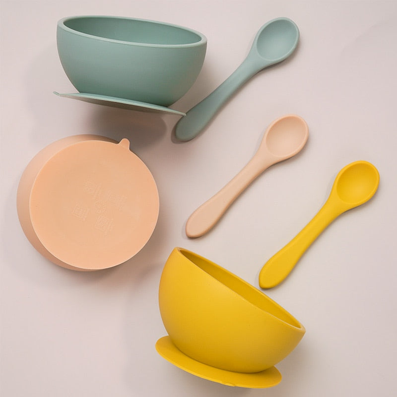 Silcione Bowl + Spoon Set