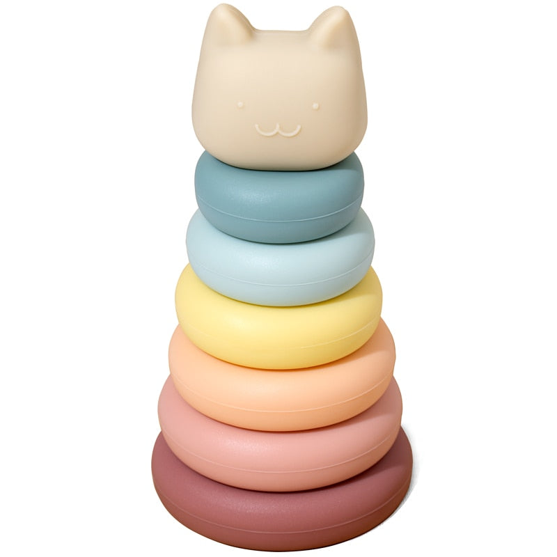 Set of 7 Silicone Stackable Cat